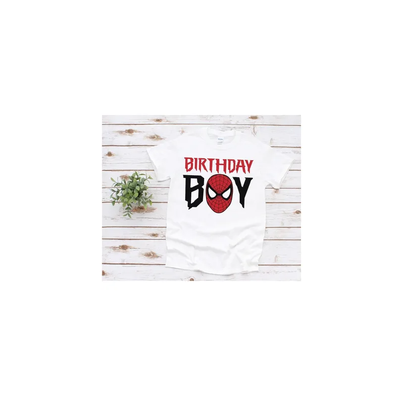 Spiderman Superhero Birthday Party Shirt, Spiderman Party Personalized T-shirt For Boy