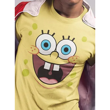 SpongeBob SquarePants Yellow Big Face Short Sleeve Unisex Adult T-Shirt