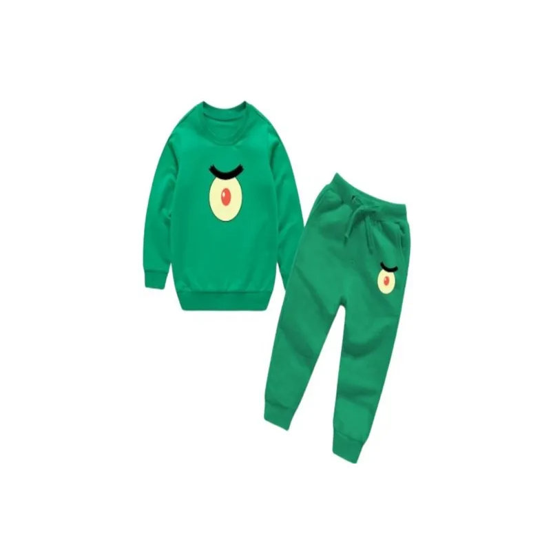 Spongebob Plankton Set Printed Hoodie and Pants for Kids