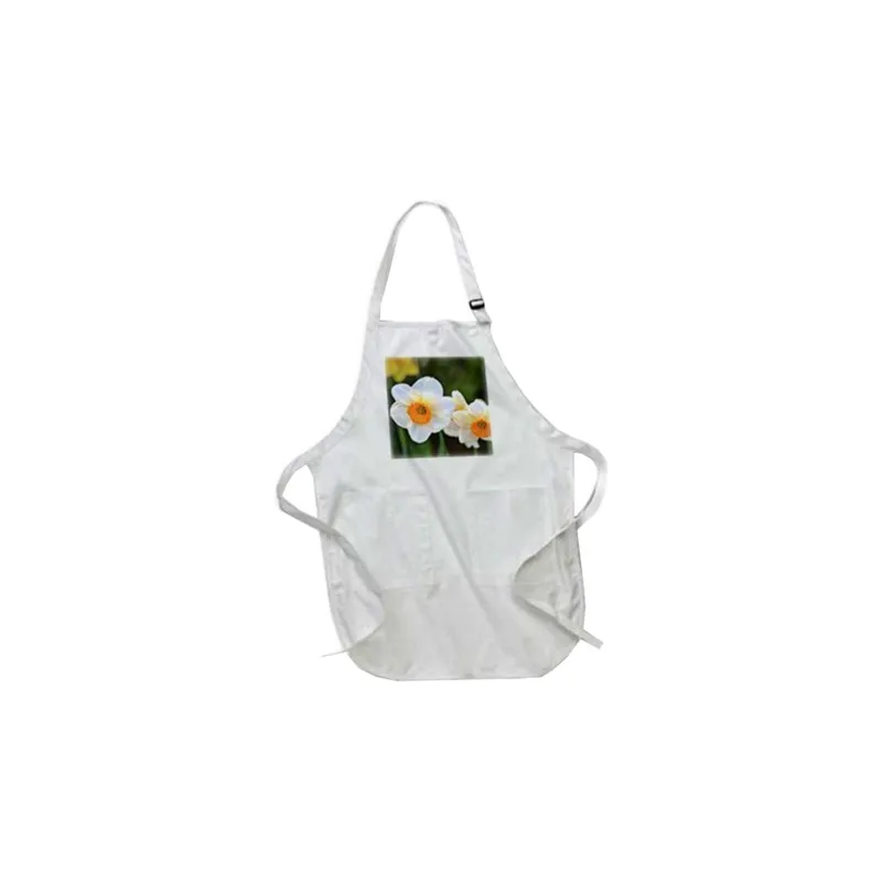 Spring Floral Daffodils Photography Printed Apron With Pockets 22 x 24inch White