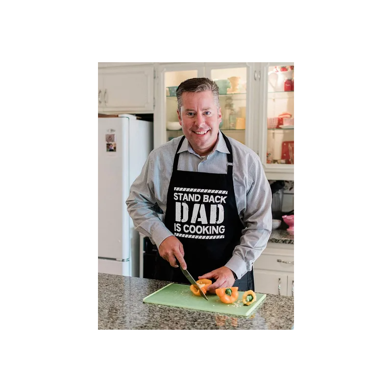 Stand Back Dad Is Cooking Printed Kitchen Cooking Adjustable Waterdrop Resistant Apron With Pockets