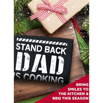 Stand Back Dad Is Cooking Printed Kitchen Cooking Adjustable Waterdrop Resistant Apron With Pockets
