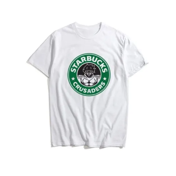 Starbucks Printed Unisex Round Neck Short Sleeve T-shirt