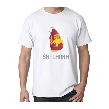 Sri Lanka Round Neck Short Sleeve White T-shirt