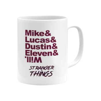 Stranger Things Quotes Printed Mug White/Maroon/Brown 11ounce
