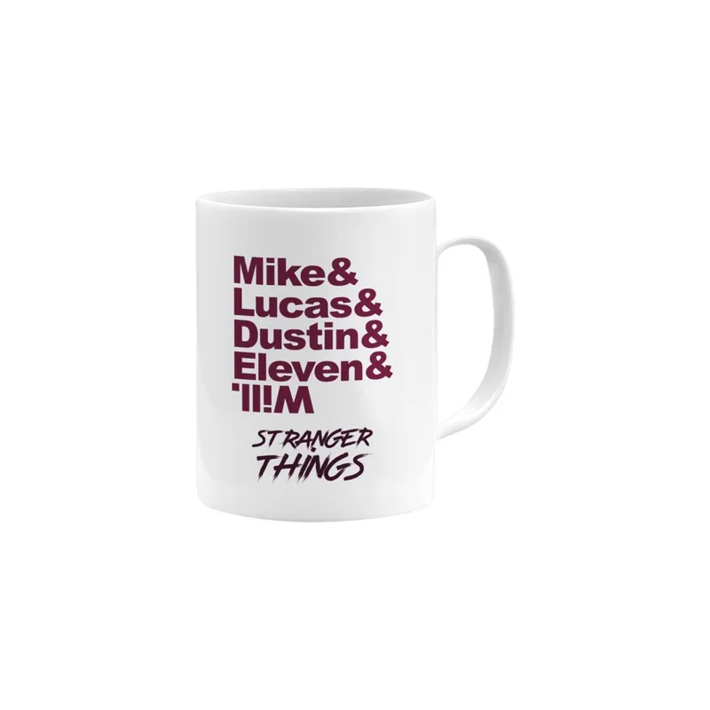 Stranger Things Quotes Printed Mug White/Maroon/Brown 11ounce