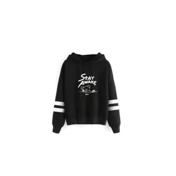 Stylish Hooded Neck Hoodie Black