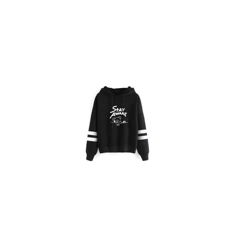 Stylish Hooded Neck Hoodie Black