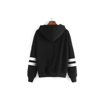 Stylish Hooded Neck Hoodie Black