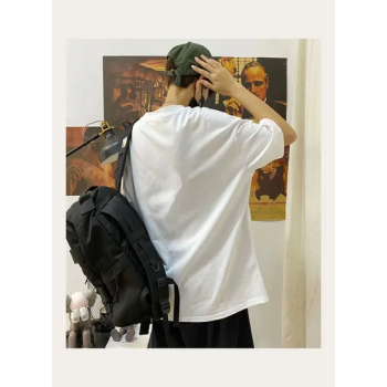 Summer Fashion Casual Loose Short Sleeve Cartoon Printing T-Shirt Tops Blue