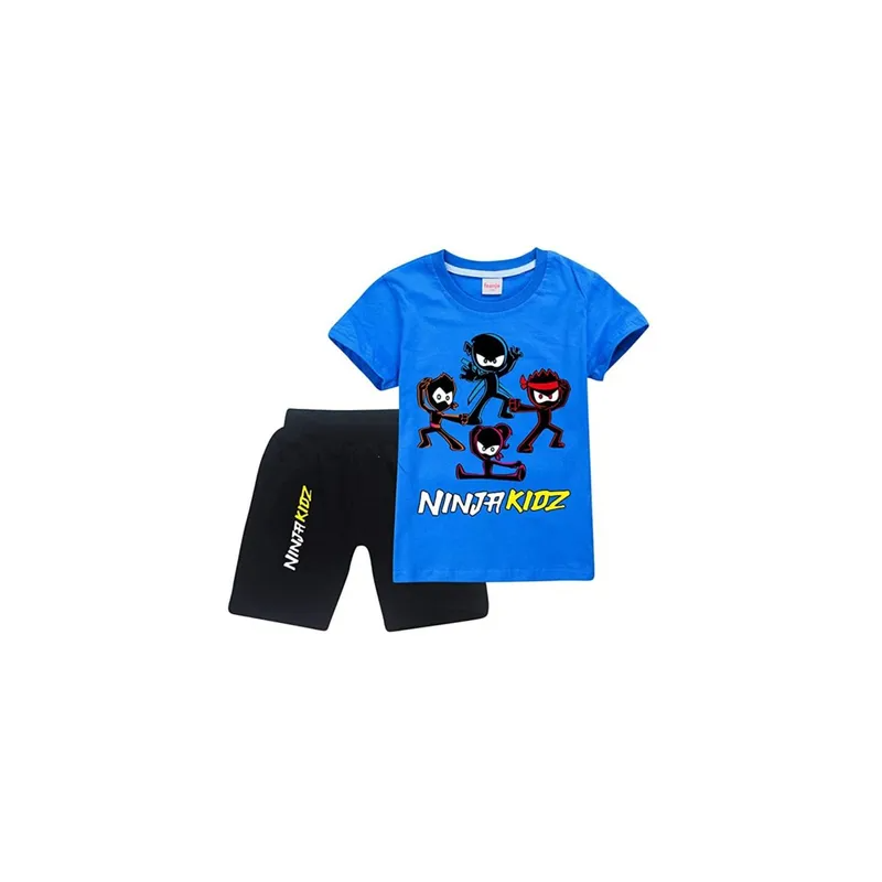 Summer Kids Game NINJA KIDZ Printed T-shirt Children Cartoon Anime T Shirt Toddler Baby Short Sleeves Tshirt O-neck Tee Tops Short Suit