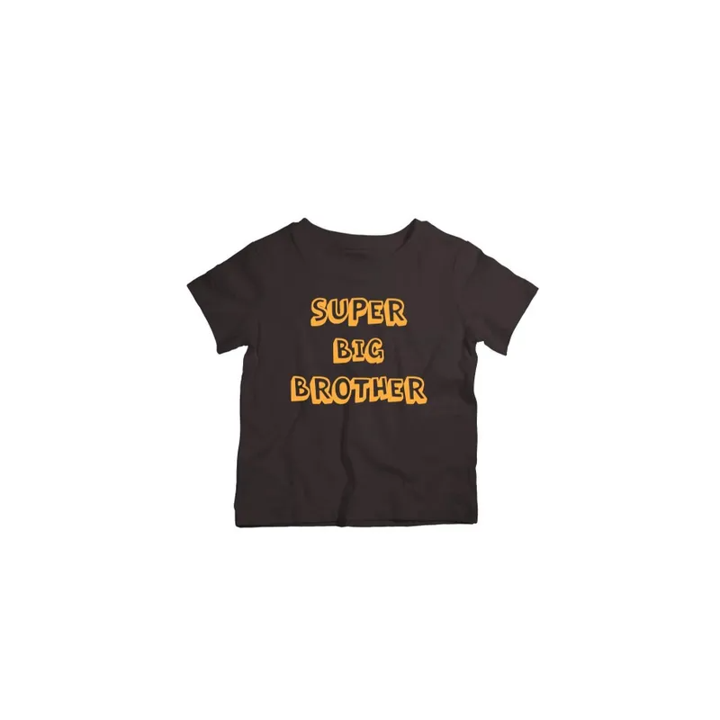 Super Big Brother Printed Boys Round Neck Short Sleeve T-shirt