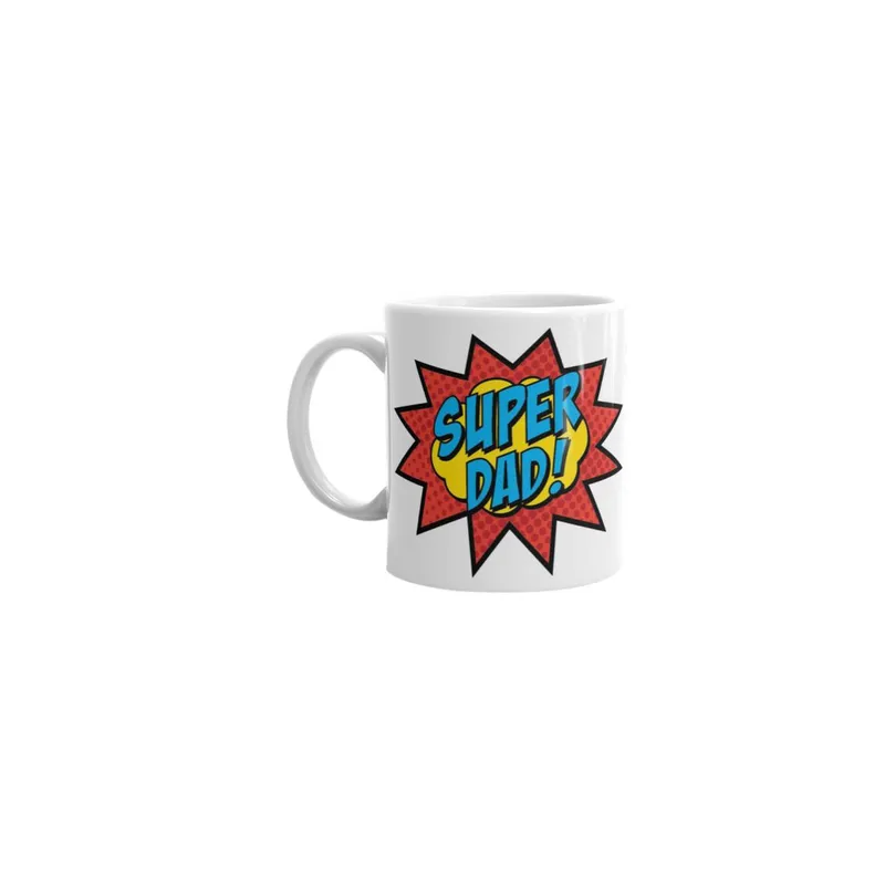 Super Dad Printed Mug White/Red/Blue Standard Size
