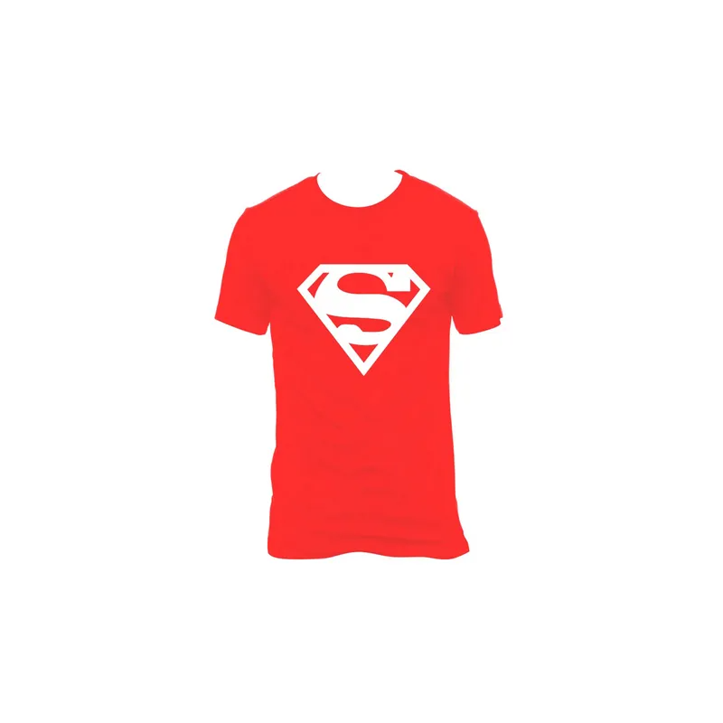 Superman Logo Printed Short Sleeve T-shirt Red