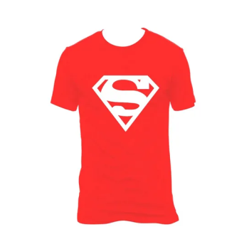 Superman Logo Printed Short Sleeve T-shirt Red