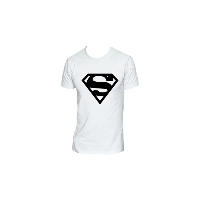 Superman Logo Printed Short Sleeve T-shirt White