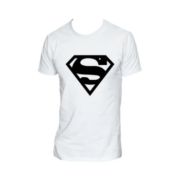 Superman Logo Printed Short Sleeve T-shirt White