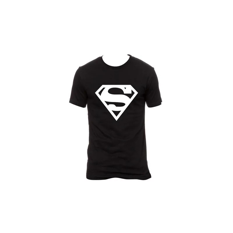 Superman Logo Printed Short Sleeve T-shirt Black