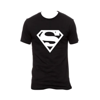 Superman Logo Printed Short Sleeve T-shirt Black
