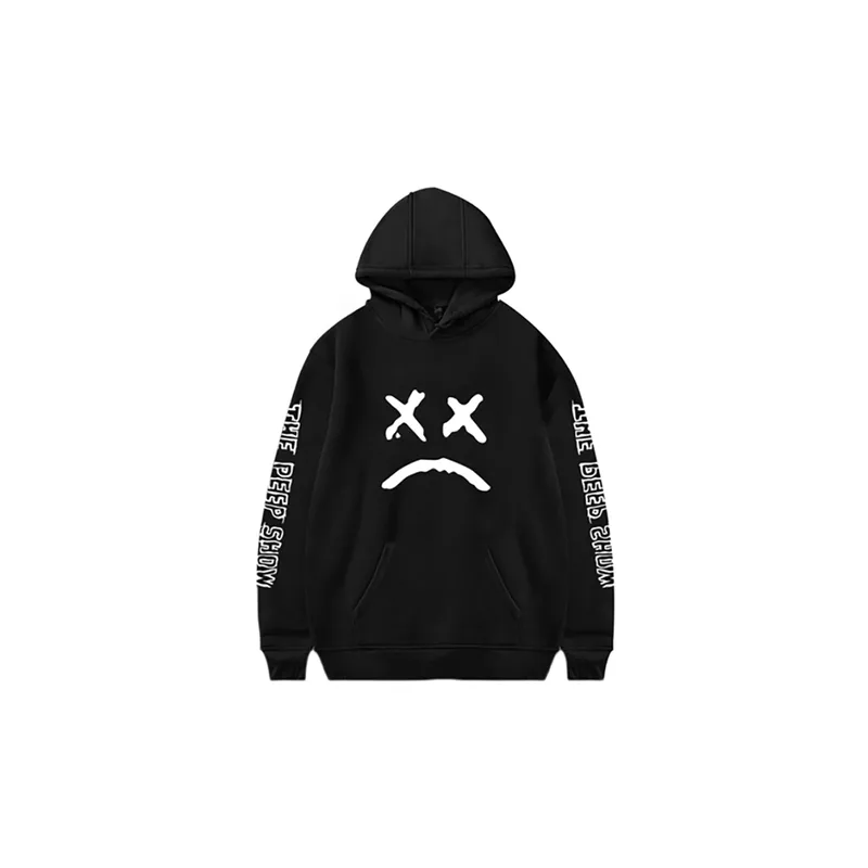 The Peep Show Printed Hoodie Black/White, Large