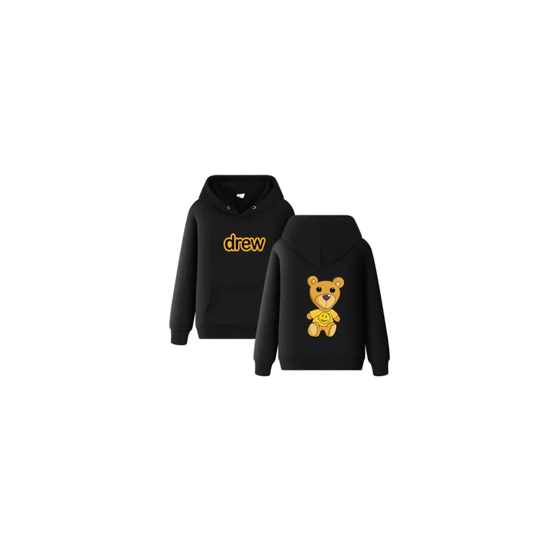 Trendy Dew House Teddy Smiley Print Hoodies