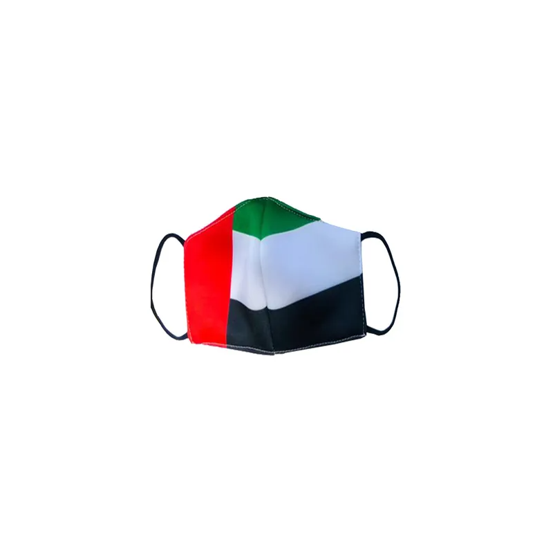 UAE Flag Printed Mask For Kids Multicolor 11x10cm