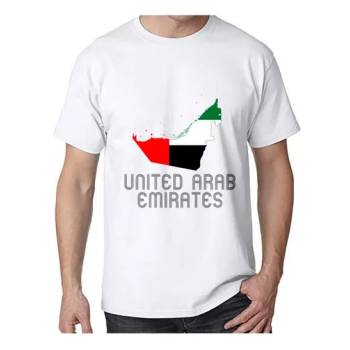 UAE National Flag Love Printed Casual Round Neck White T-shirt