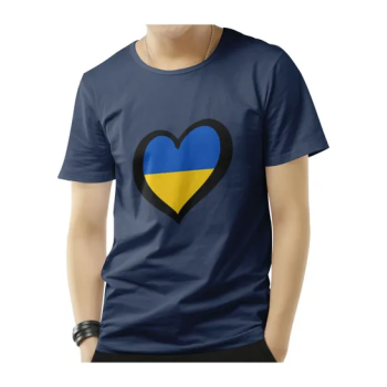 Ukraine Heart Navy Blue T-shirt
