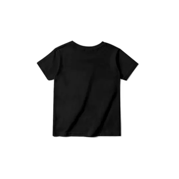 Unicorn Graphic Kids Round Neck Short Sleeve Unisex Black T-shirt