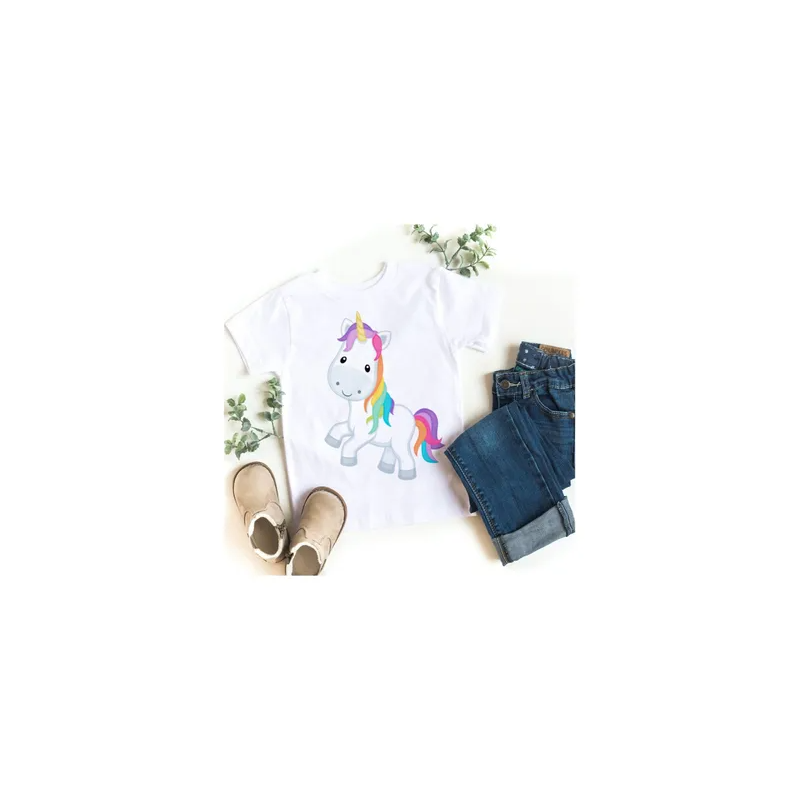 Unicorn White T-shirt Short Sleeve