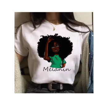 Woman Melanin Fashion White T-shirt