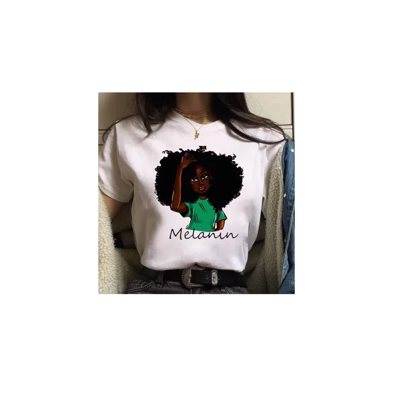 Woman Melanin Fashion White T-shirt