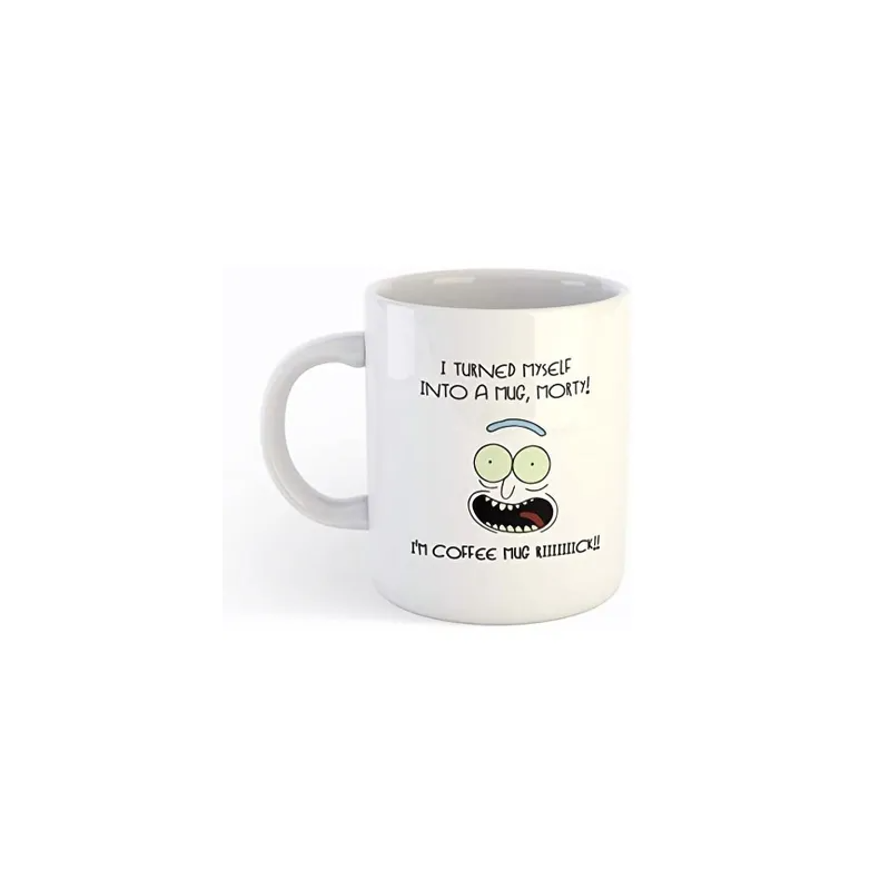 White Mug with Rick and morty - I turned My self Into a mug design printing