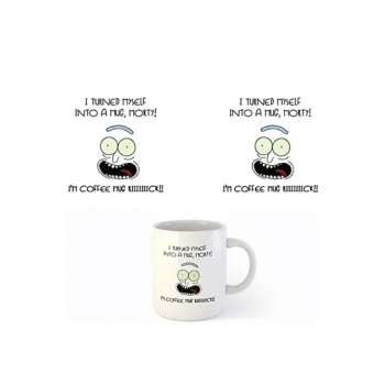 White Mug with Rick and morty - I turned My self Into a mug design printing