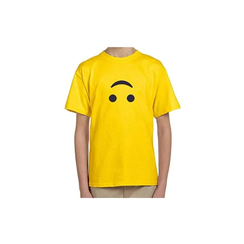 Upside down Emoji Face Cotton T-Shirt For Kids
