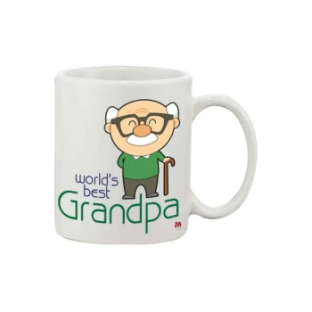 World's Best Grandpa Printed Mug White/Beige/Green