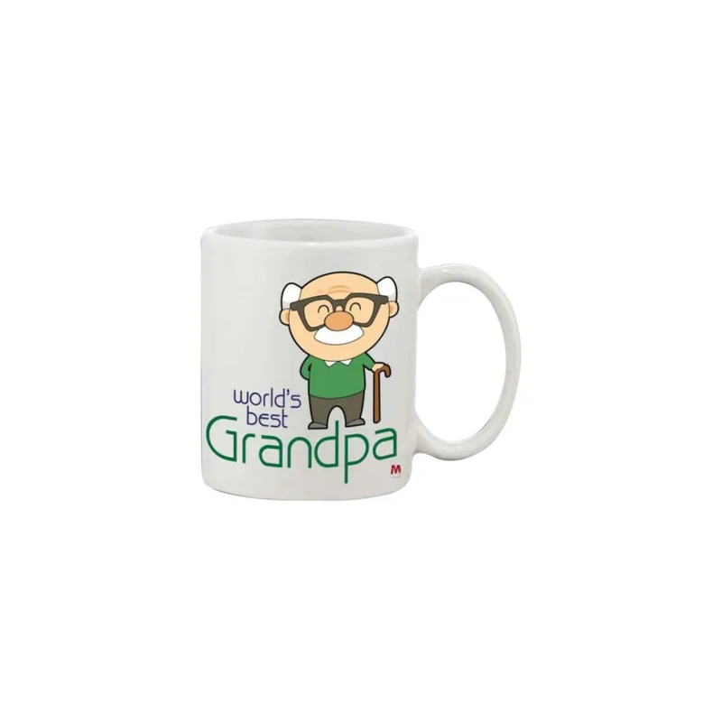 World's Best Grandpa Printed Mug White/Beige/Green