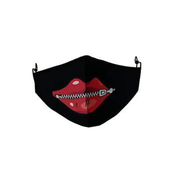 Zipped Lips Printed Mask...