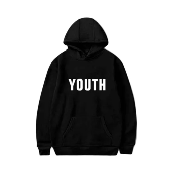 Youth Printed Hoodie Black/White