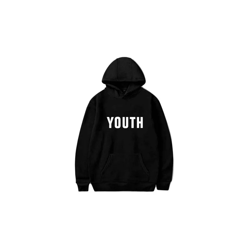 Youth Printed Hoodie Black/White