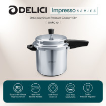 Delici DAPC 10 Litre Aluminum Pressure Cooker with Ultra Safe GRV System