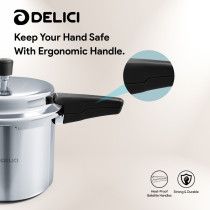 Delici DAPC 10 Litre Aluminum Pressure Cooker with Ultra Safe GRV System