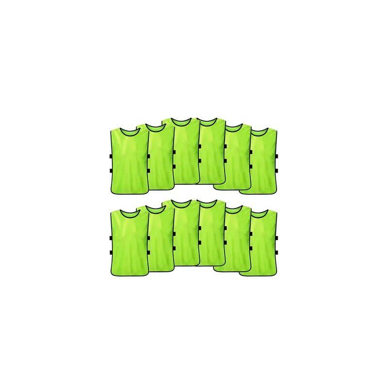 12-Piece Training Bibs Set, Fluorescent Green
