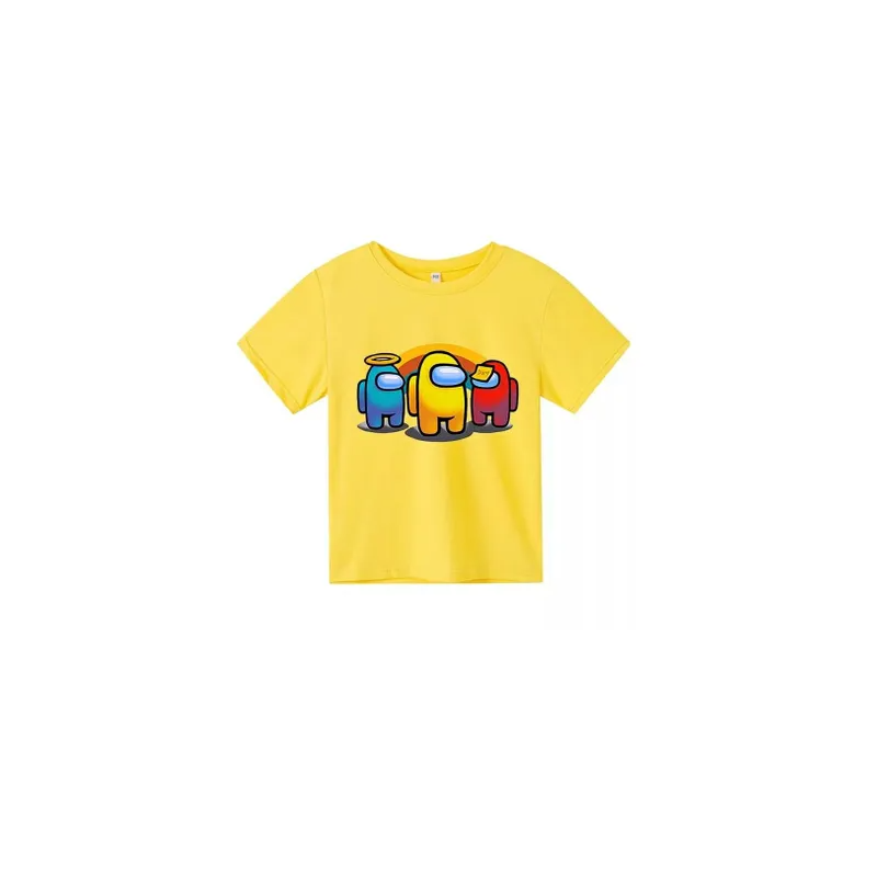 2021 Hot Style Among Us Shirts Classic Unisex Yellow T-Shirt 3D Printed Cartoon Pullover Short Sleeve for unisex kids