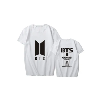 2-Piece BTS Couple T-Shirt Set White/Black