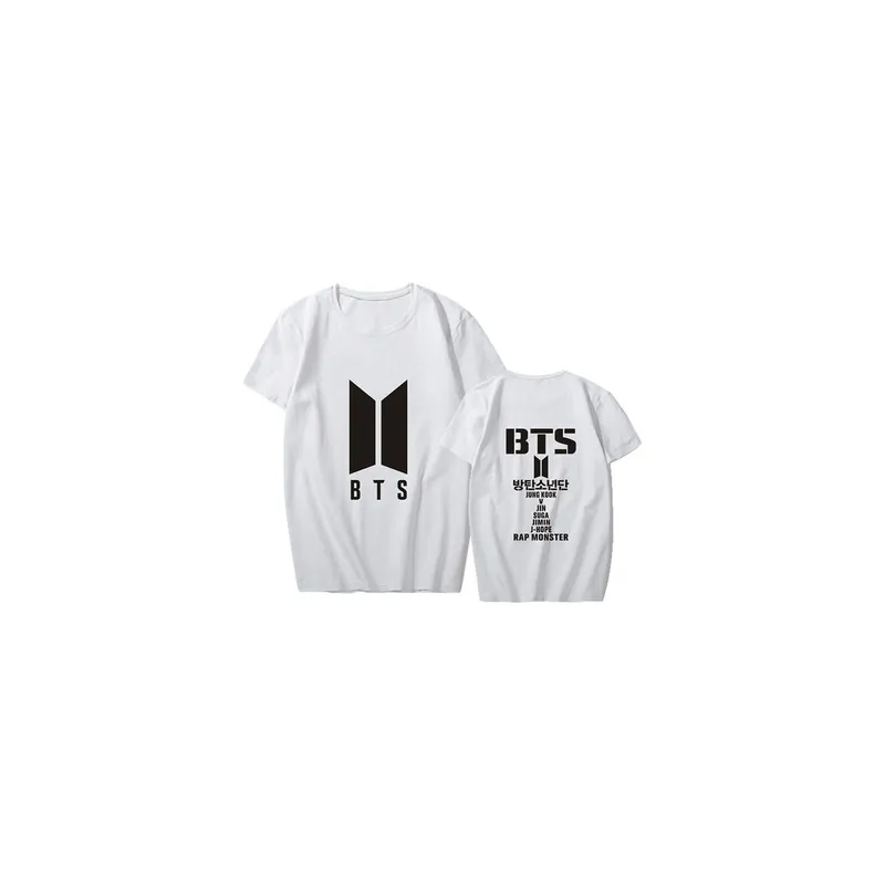 2-Piece BTS Couple T-Shirt Set White/Black
