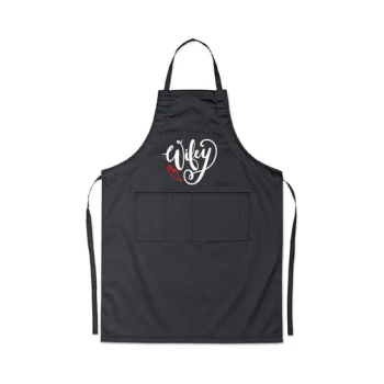 2-Piece Couple Adjustable Aprons Black/White/Red 98x69.5cm