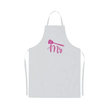 2-Piece Couple Adjustable Aprons White/Pink 98 x 69.5cm