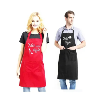 2-Piece Couple Adjustable Aprons Red/Black 98 x 69.5cm