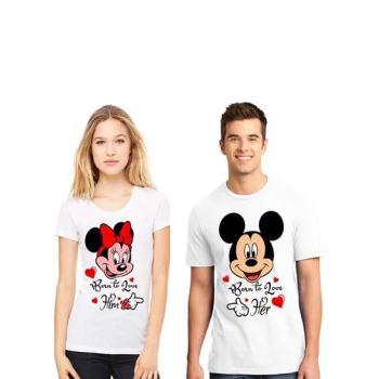 2-Piece Couple T-Shirt Set White